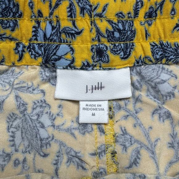 J.JILL Blue Yellow French Provençal Floral Rayon Shorts Medium Womens Pull On - Picture 3 of 7
